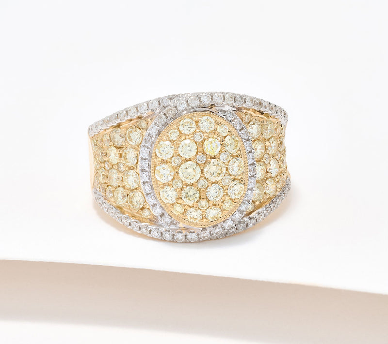Affinity Diamonds 1.6 cttw Yellow Pave Band Ring, 14K Gold — Main view