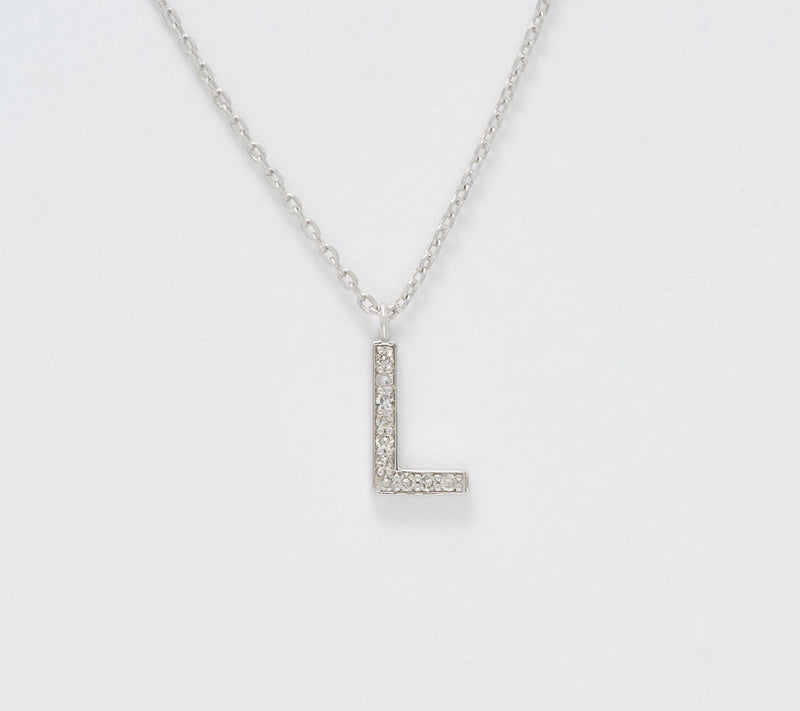 Accents by Affinity 0.11 cttw Initial Pendant Necklace, Sterl — View 42
