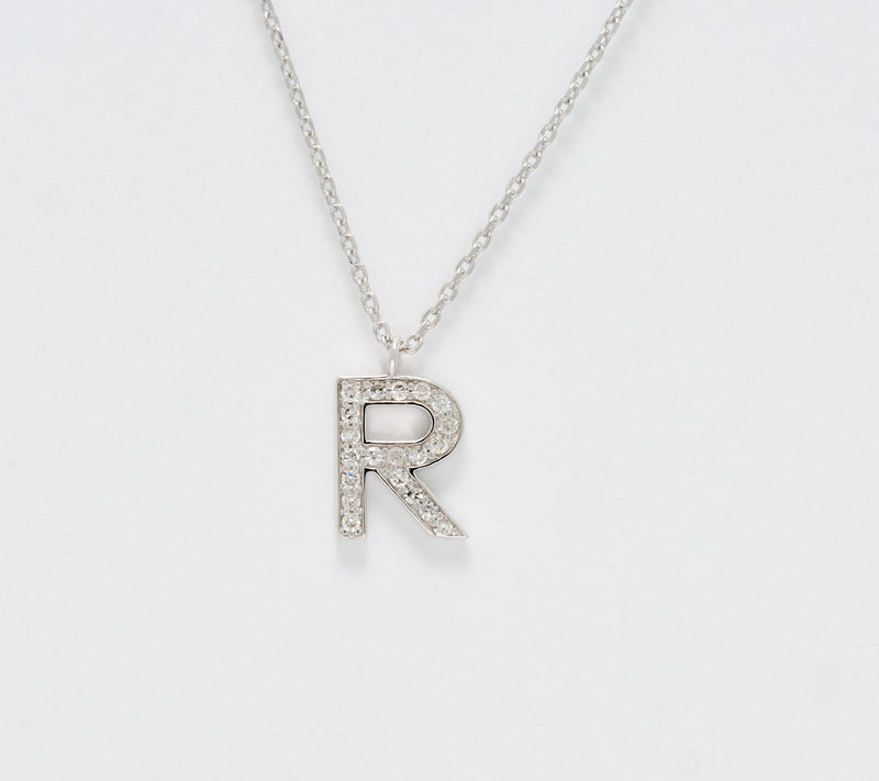 Accents by Affinity 0.11 cttw Initial Pendant Necklace, Sterl — View 48