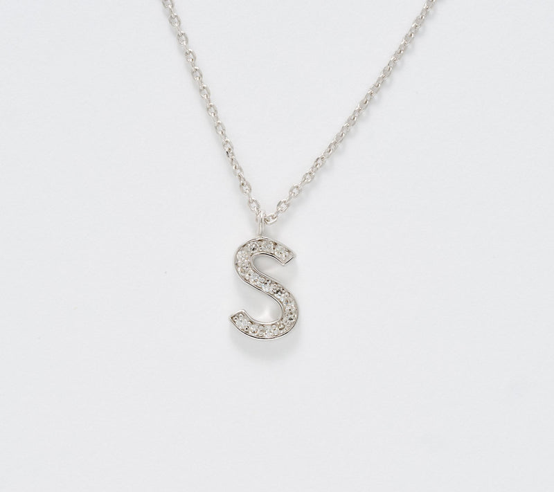 Accents by Affinity 0.11 cttw Initial Pendant Necklace, Sterl — View 49