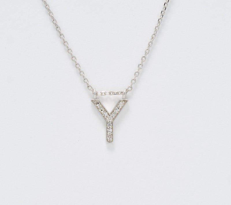 Accents by Affinity 0.11 cttw Initial Pendant Necklace, Sterl — View 55
