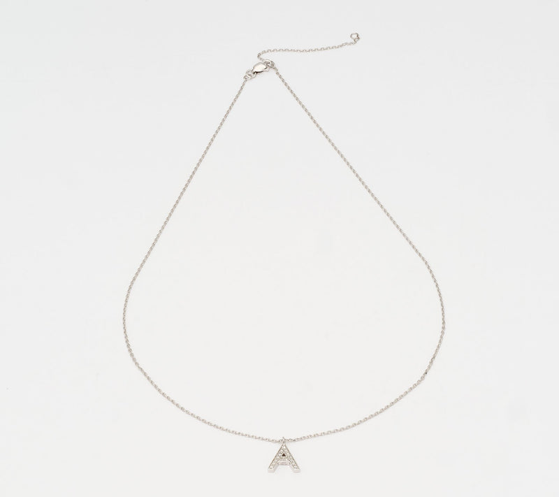Accents by Affinity 0.11 cttw Initial Pendant Necklace, Sterl — View 28