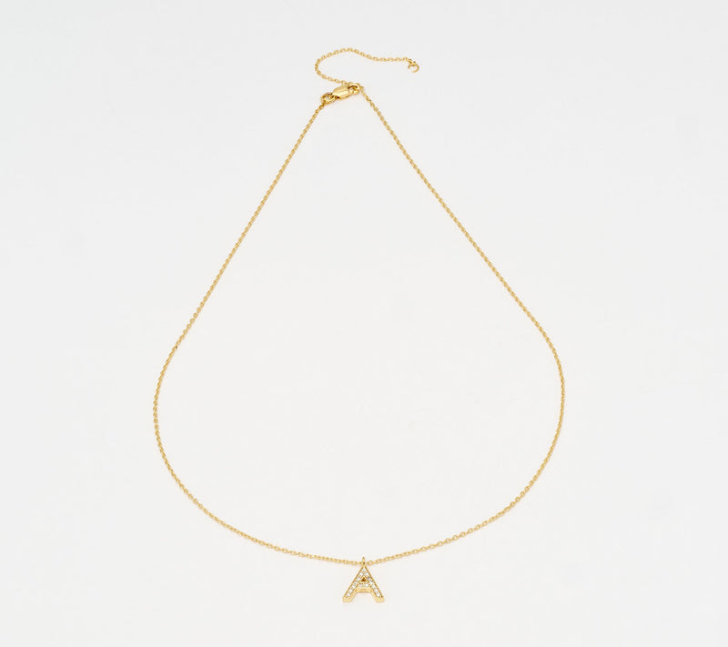 Accents by Affinity 0.11 cttw Initial Pendant Necklace,Plated — View 18