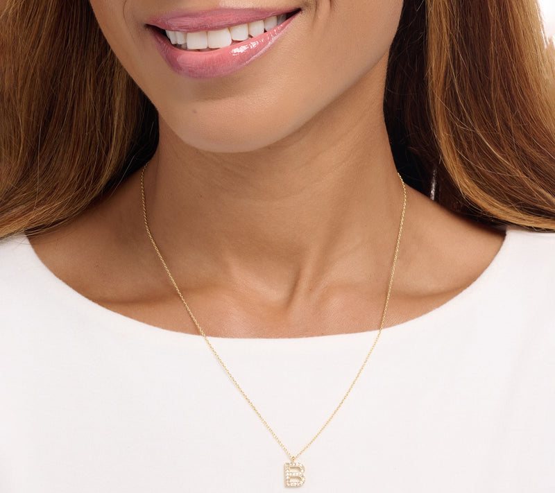 Accents by Affinity 0.11 cttw Initial Pendant Necklace,Plated — View 20