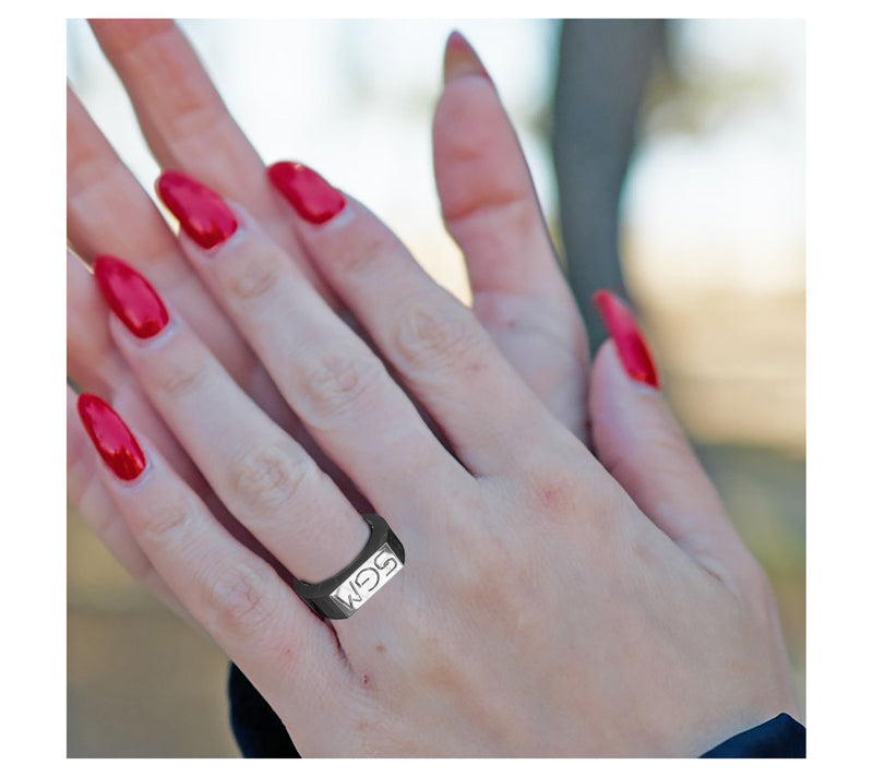 Heights Jewelers Sterling Silver Monogram Initial Ring — View 3