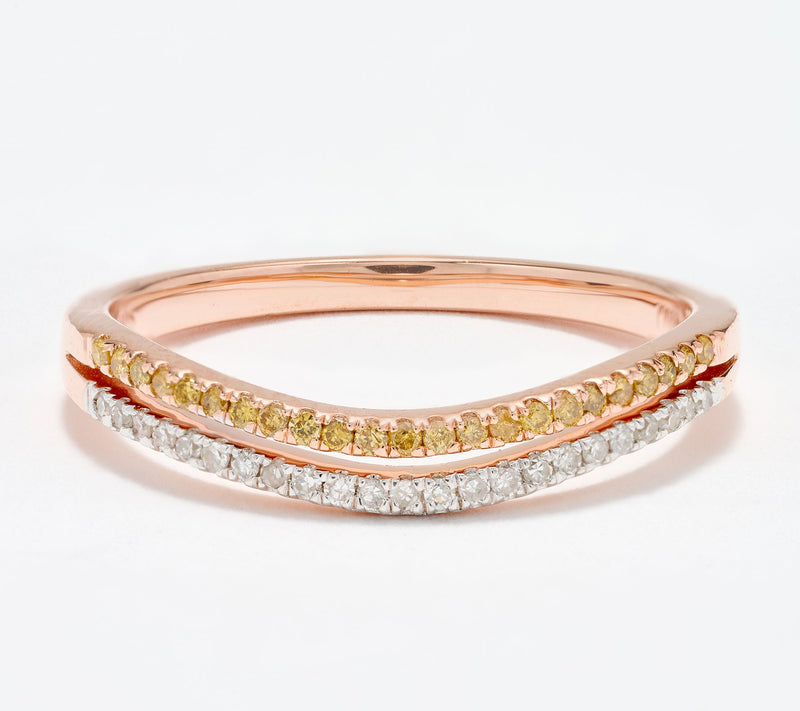 Accents by Affinity 0.15 cttw White & Champagne Ring, Sterling — View 8