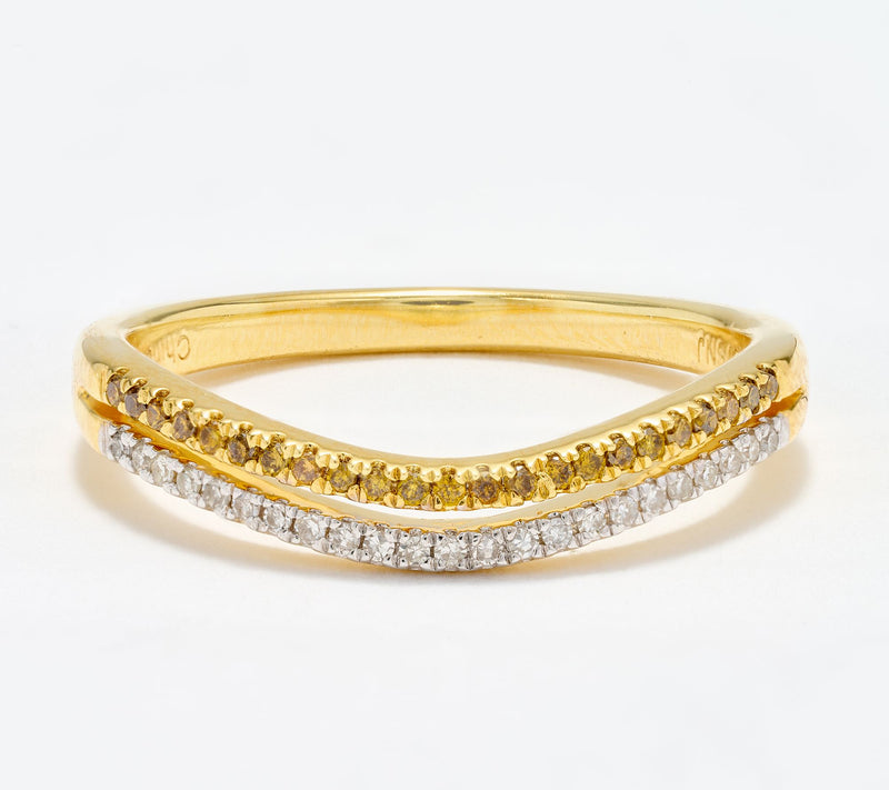 Accents by Affinity 0.15 cttw White & Champagne Ring, Sterling — View 9