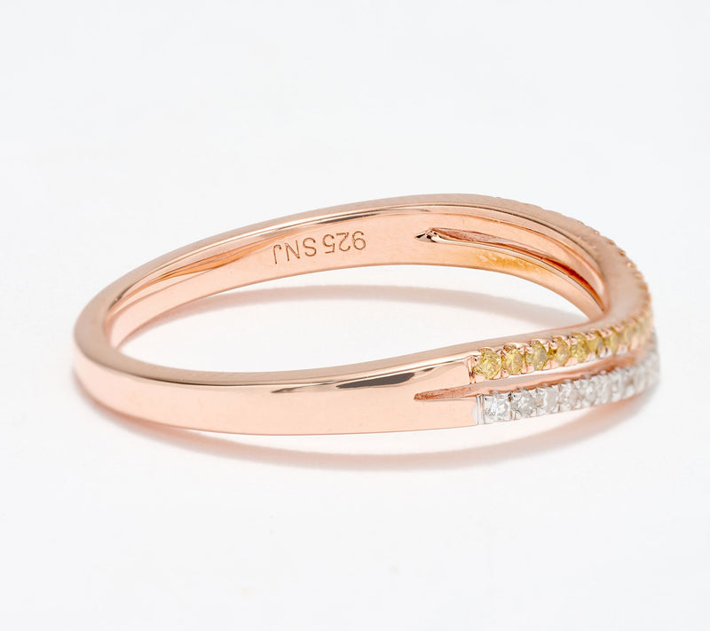 Accents by Affinity 0.15 cttw White & Champagne Ring, Sterling — View 3