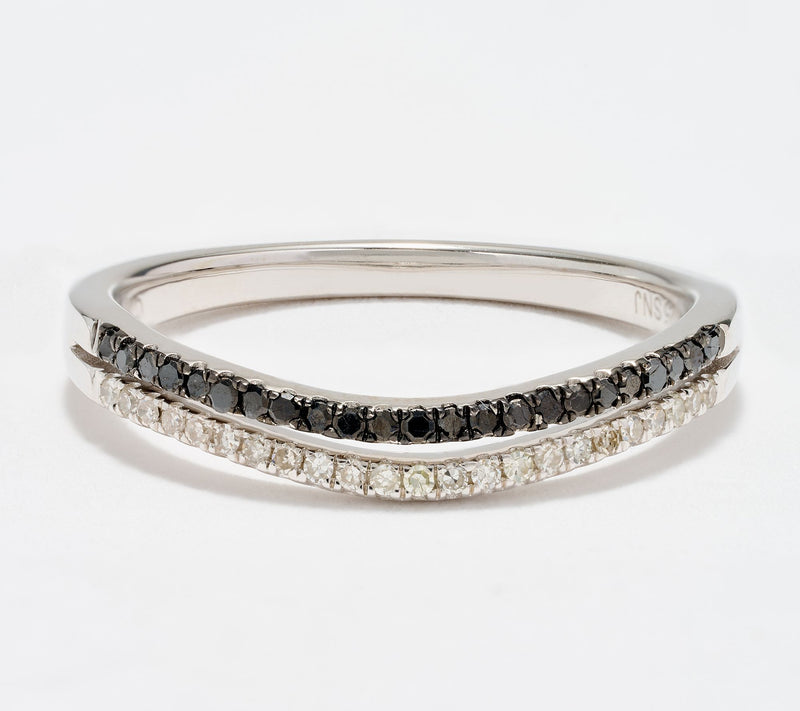 Accents by Affinity 0.15 cttw White & Black Ring Sterling Silver — Main view