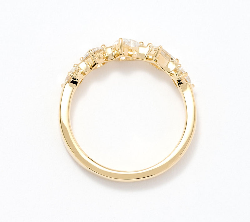 Affinity Diamonds 1.00 cttw Mixed Cut 5 Station Ring, 14K Gold — View 2