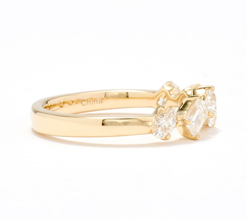 Affinity Diamonds 1.00 cttw Mixed Cut 5 Station Ring, 14K Gold — View 3