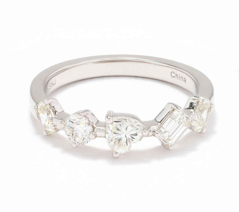 Affinity Diamonds 1.00 cttw Mixed Cut 5 Station Ring, 14K Gold — View 8