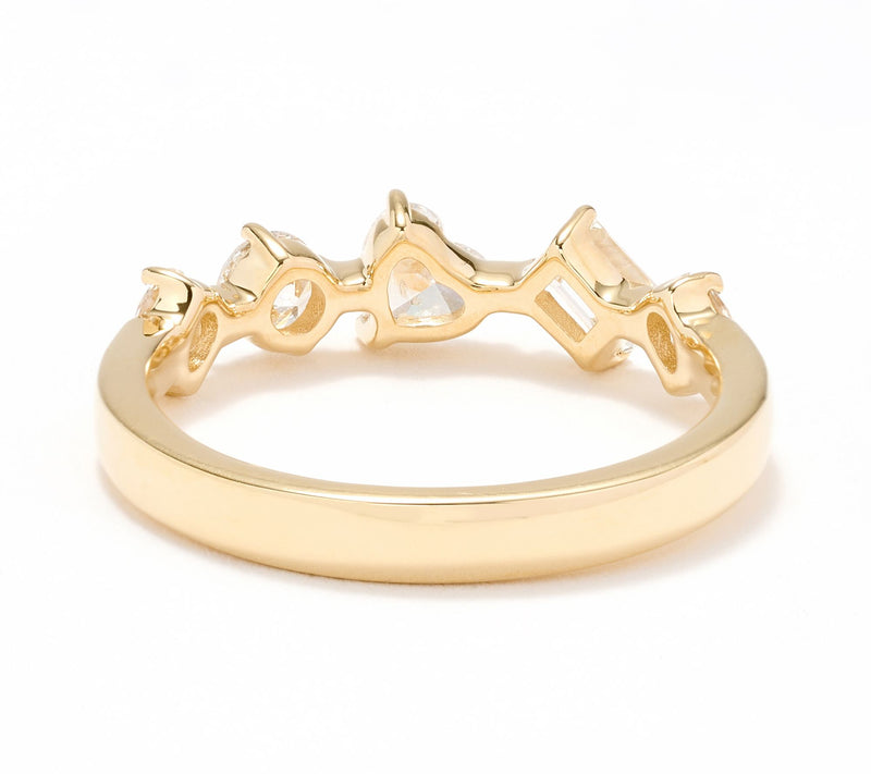 Affinity Diamonds 1.00 cttw Mixed Cut 5 Station Ring, 14K Gold — View 4
