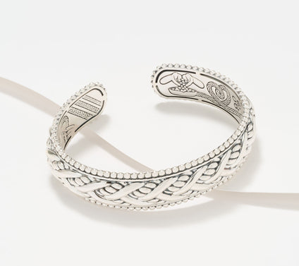JAI Sterling Silver Artisan Woven Textured Cuff, 43.5-51.5g