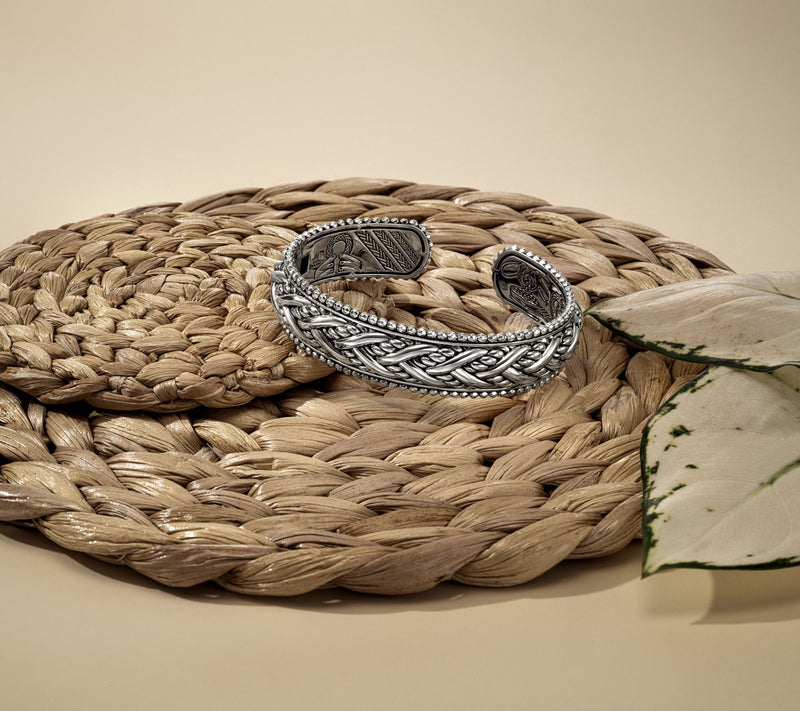 JAI Sterling Silver Artisan Woven Textured Cuff, 43.5-51.5g — View 4