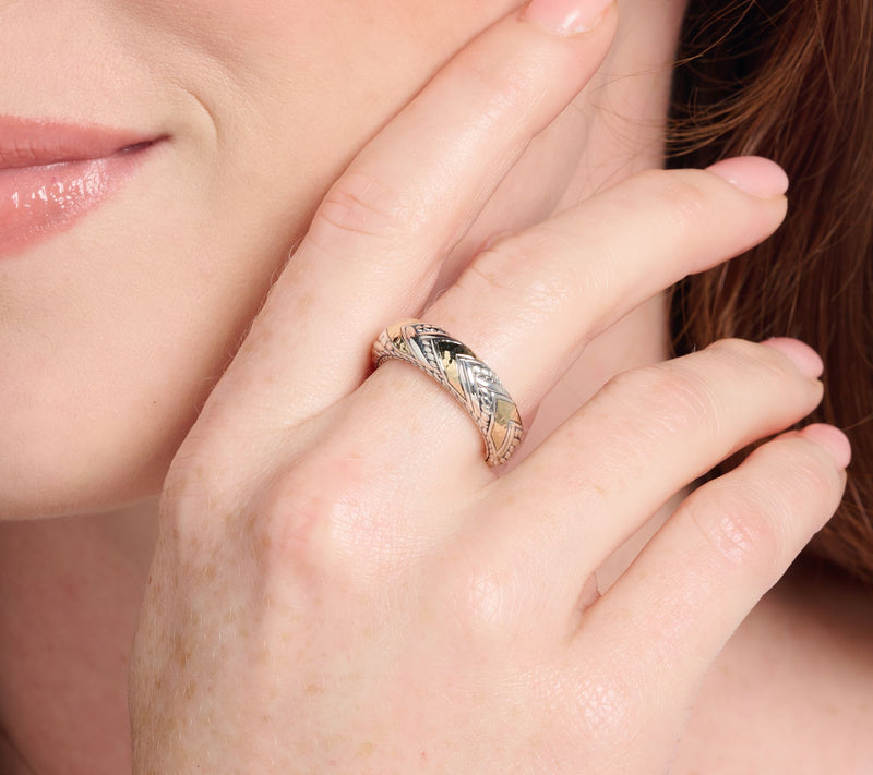 JAI Sterling Silver & 14K Gold Legacy Weave Ring — View 4