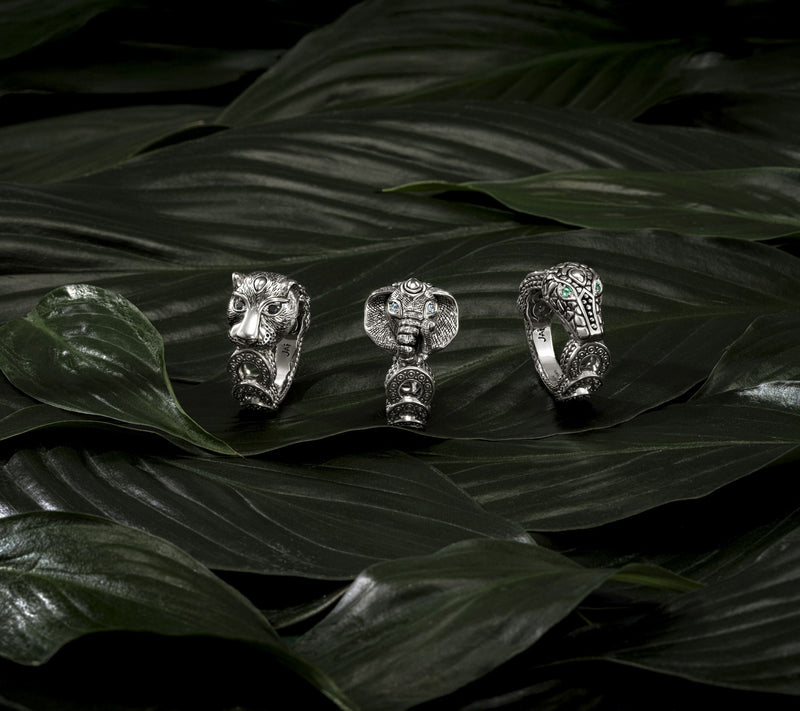 JAI Sterling Silver Figurative Animal East West Ring — View 4