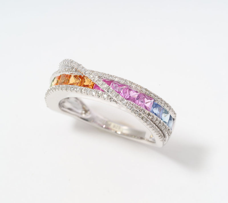 Effy Sterling Silver Multi Sapphire Ring — Main view