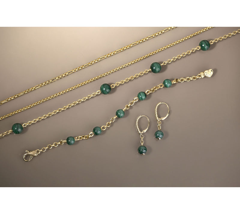 Christian James Gemstone 14K Gold Clad Bead Double Rolo Bracelet — View 6