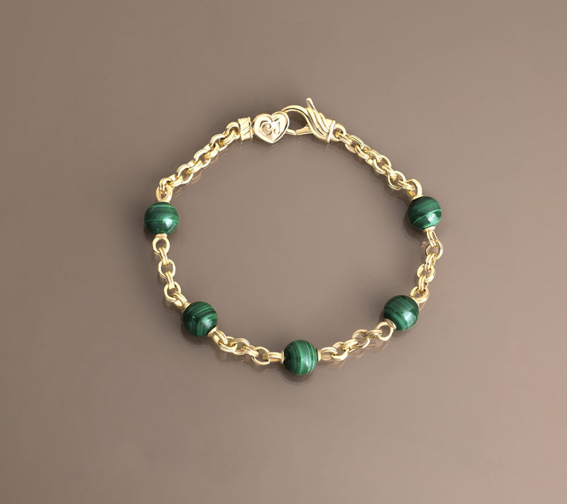 Christian James Gemstone 14K Gold Clad Bead Double Rolo Bracelet — View 5