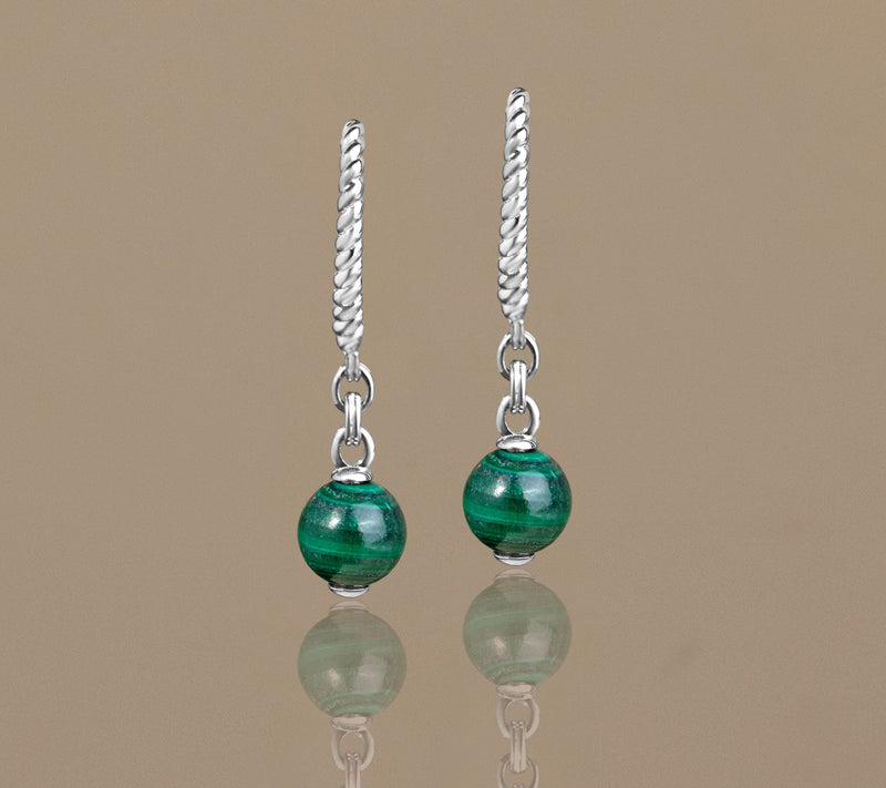 Christian James Sterling Silver Gemstone Bead Earrings — View 7