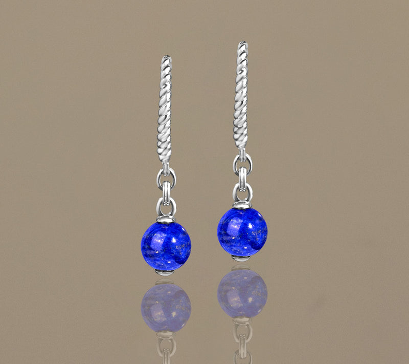 Christian James Sterling Silver Gemstone Bead Earrings — View 9