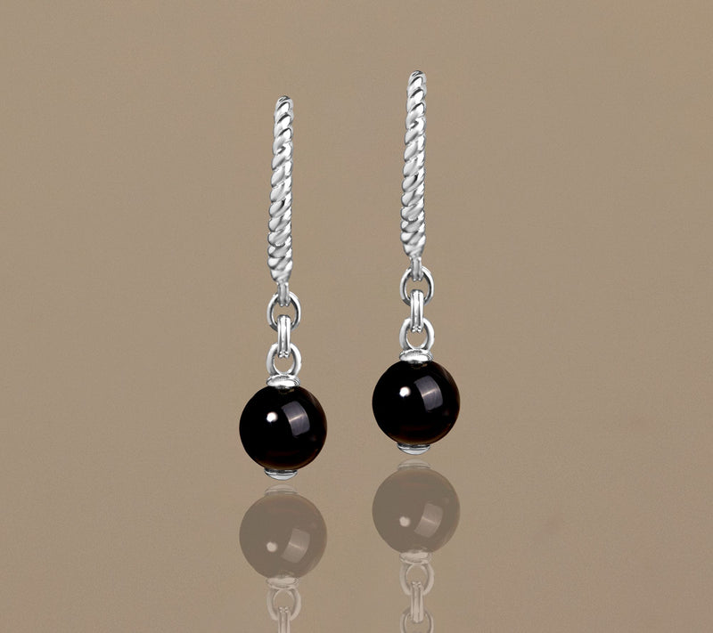 Christian James Sterling Silver Gemstone Bead Earrings — View 3
