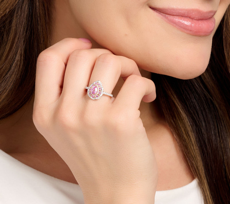 Effy 14K Diamond & Pink Sapphire Ring — View 4