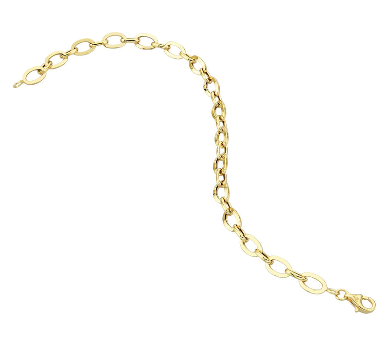 Adorna 14K Gold Oval Link Polished Bracelet — Main view