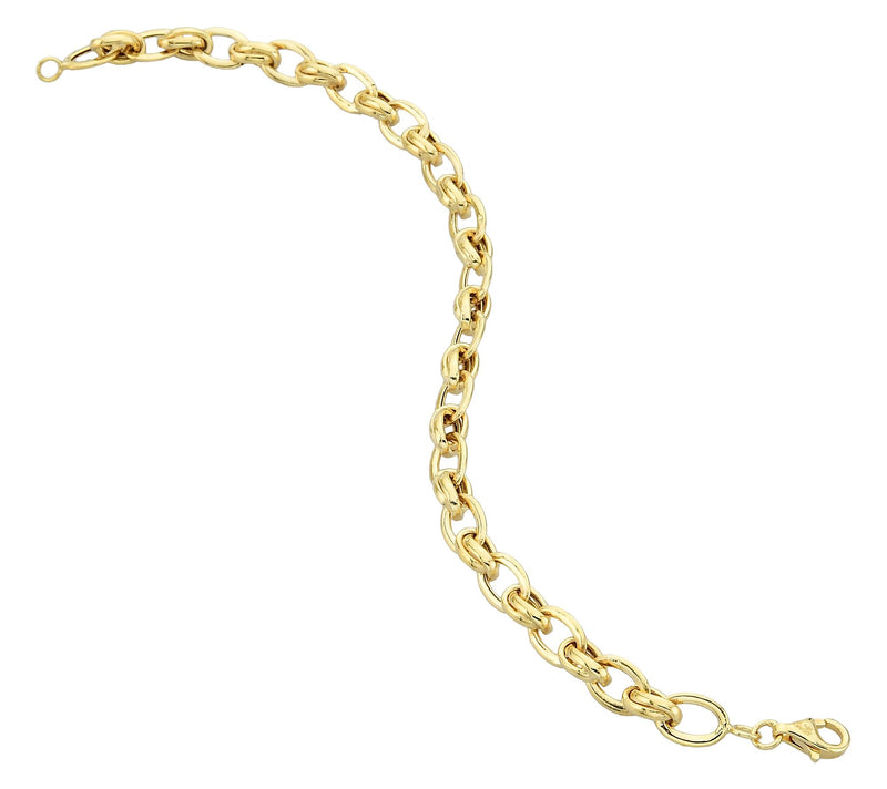 Adorna 14K Gold Fancy Oval Link Bracelet — Main view