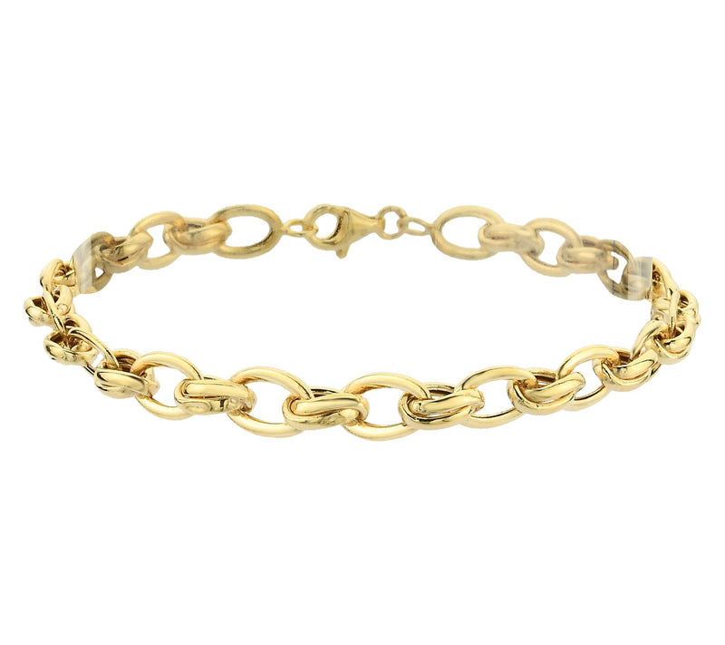 Adorna 14K Gold Fancy Oval Link Bracelet — View 2