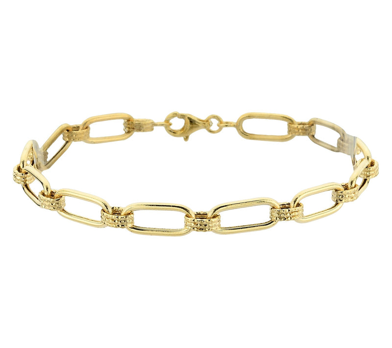 Adorna 14K Gold Oval Paper Clip Link Bracelet — View 2