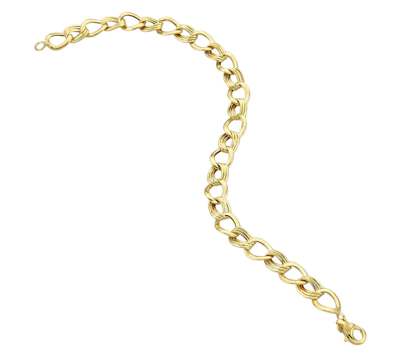 Adorna 14K Gold Interlocking Oval Link PolishedBracelet — Main view