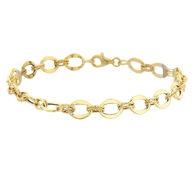 Adorna 14K Gold Flat Oval Link Bracelet — View 2