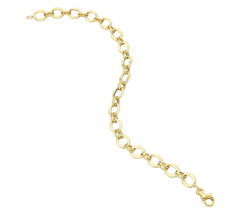 Adorna 14K Gold Flat Oval Link Bracelet — Main view