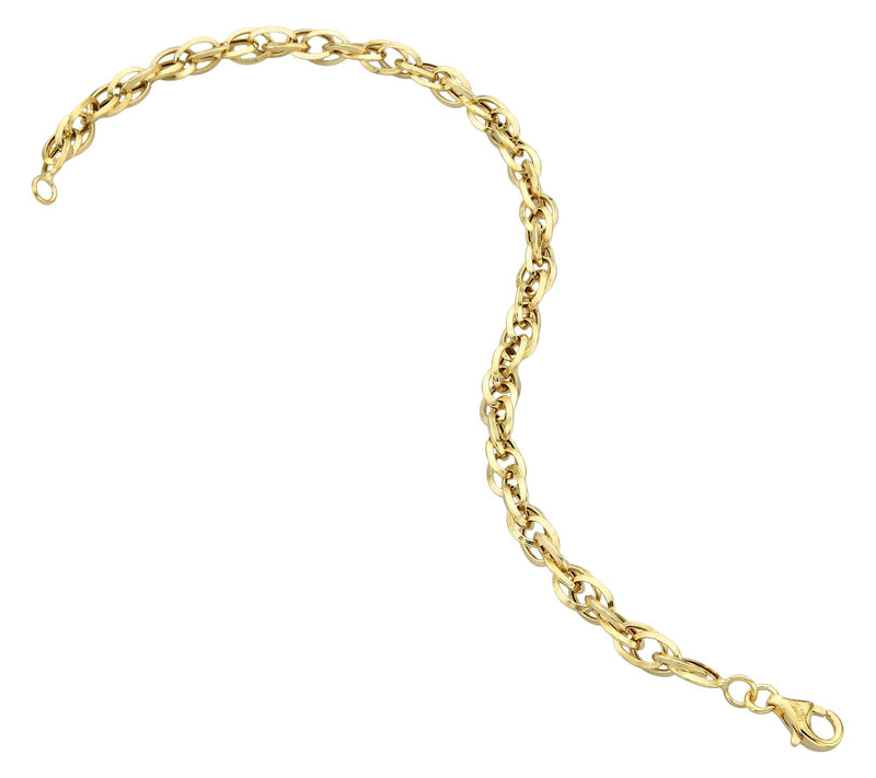 Adorna 14K Gold Interlocking Double Oval Link Bracelet — Main view