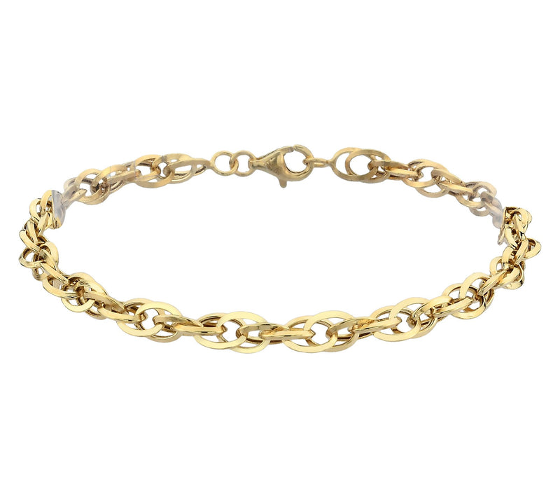 Adorna 14K Gold Interlocking Double Oval Link Bracelet — View 2