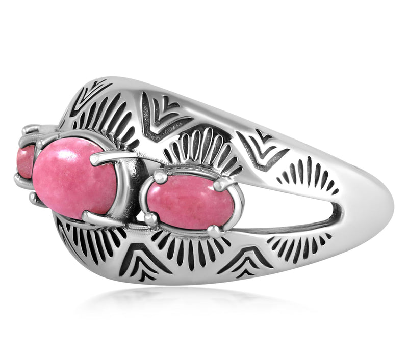 American West Sterling Silver Three Gemstone Ring — View 6