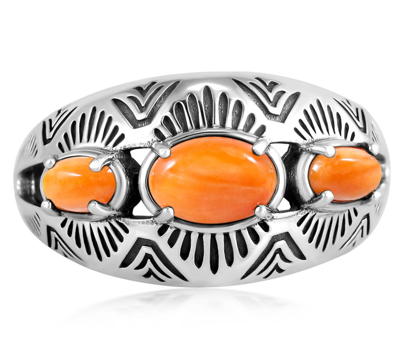 American West Sterling Silver Three Gemstone Ring — View 8