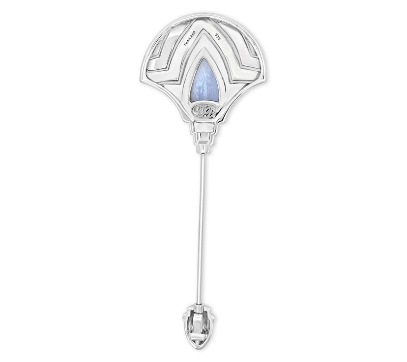 Dallas Prince Sterling Agate & Chrome MarcasiteStick Pin — View 2