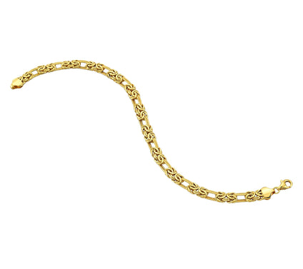 Adorna 14K Gold Byzantine & Double Oval Link Textured Bracelet