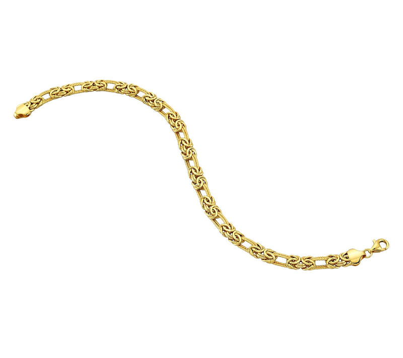 Adorna 14K Gold Byzantine & Double Oval Link Textured Bracelet — Main view