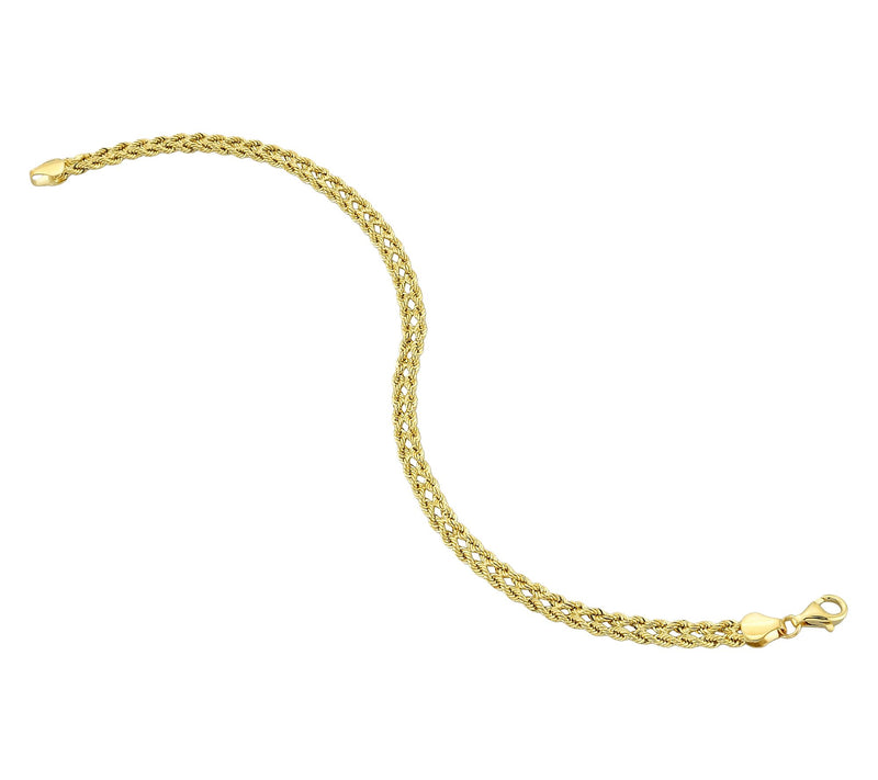 Adorna 14K Gold Double Rope Chain Link Bracelet — View 2