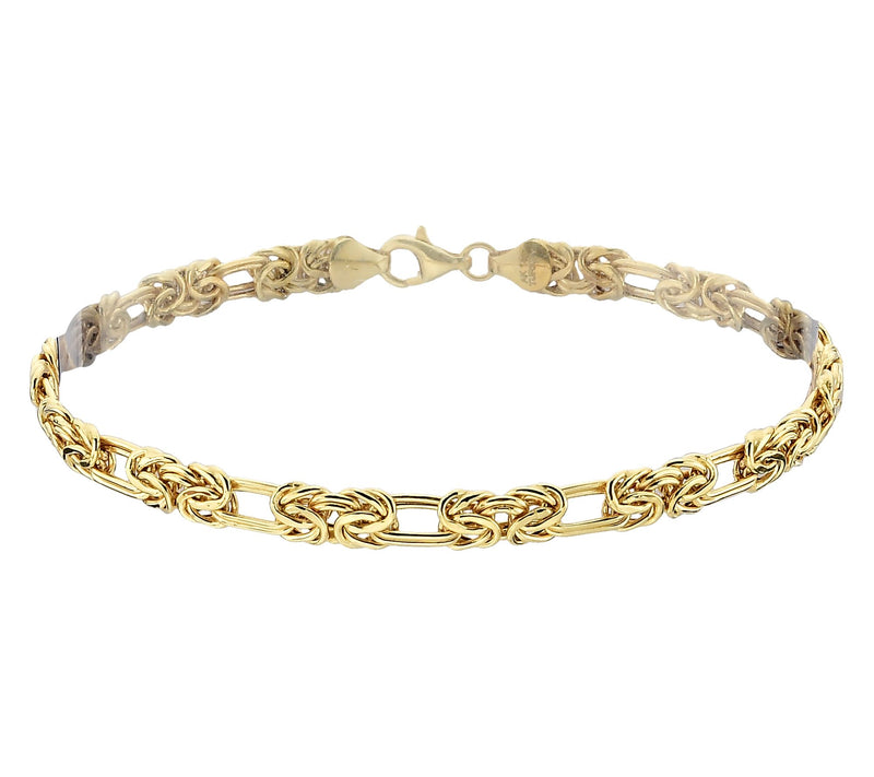 Adorna 14K Gold Byzantine & Double Oval Link Bracelet — View 2
