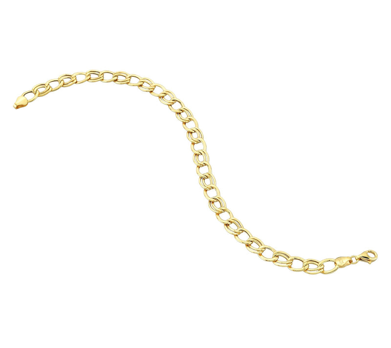 Adorna 14K Gold Polished Double Oval Link Bracelet — Main view