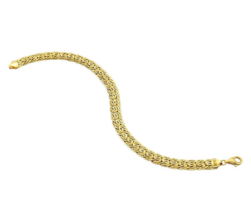 Adorna 14K Gold  Bold Flat Byzantine Link Bracelet — Main view
