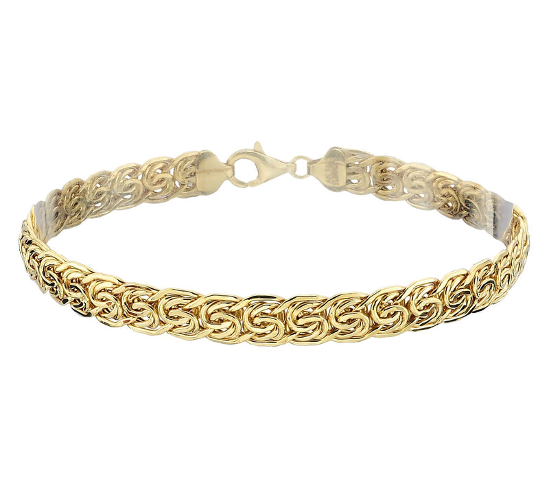 Adorna 14K Gold  Bold Flat Byzantine Link Bracelet — View 2