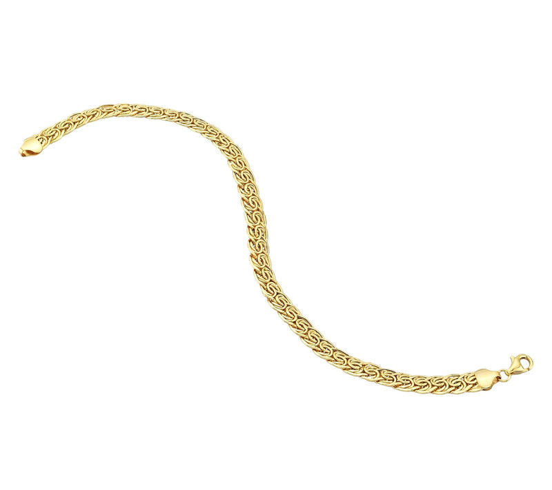 Adorna 14K Gold Flat Byzantine Design Link Bracelet — Main view