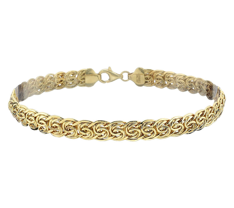Adorna 14K Gold Flat Byzantine Design Link Bracelet — View 2