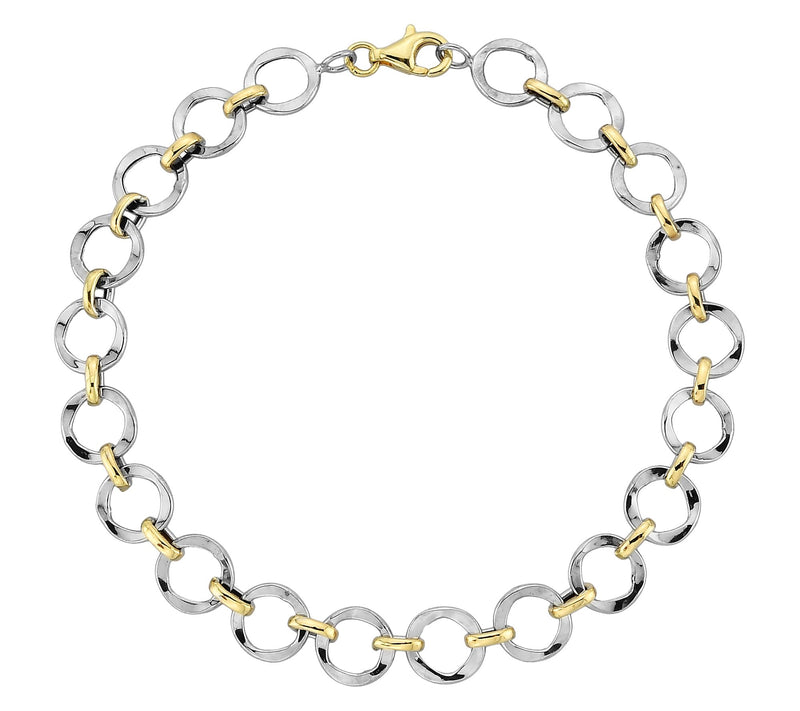 Adorna 14K Gold Two-Tone Alternating Open OvalLink Bracelet — View 2